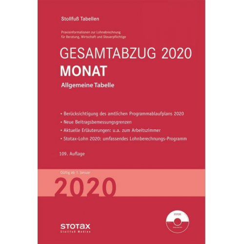 Tabelle, Gesamtabzug 2020 Monat