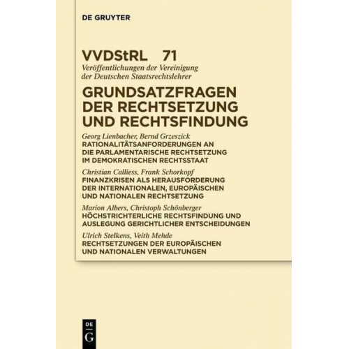 Georg Lienbacher & Bernd Grzeszick & Christian Calliess & Et al. - Grundsatzfragen der Rechtsetzung und Rechtsfindung