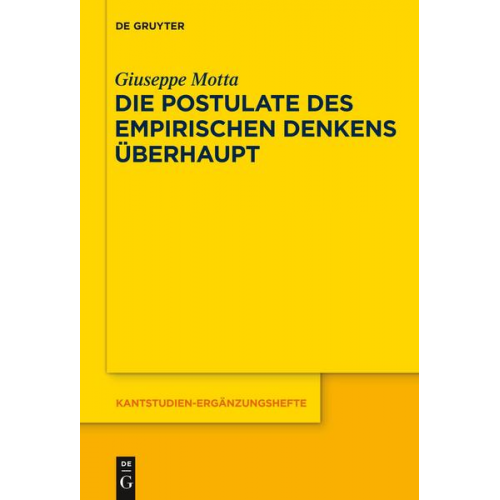 Giuseppe Motta - Die Postulate des empirischen Denkens überhaupt