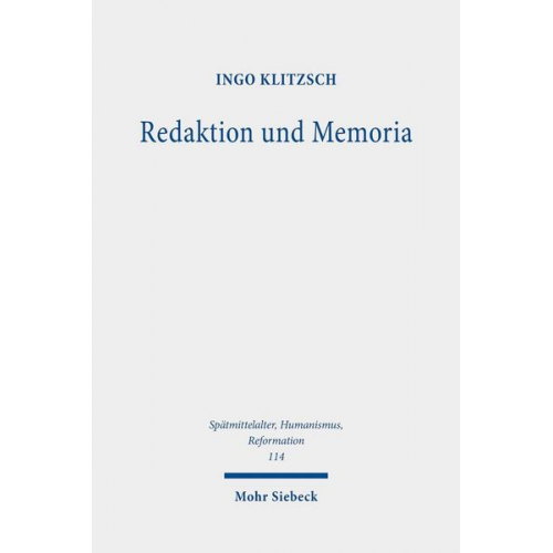 Ingo Klitzsch - Redaktion und Memoria