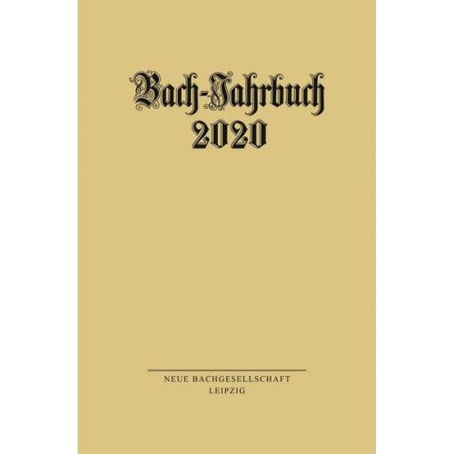 Bach-Jahrbuch 2020