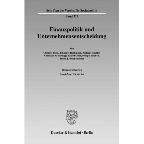 Bengt-Arne Wickström - Finanzpolitik und Unternehmensentscheidung.