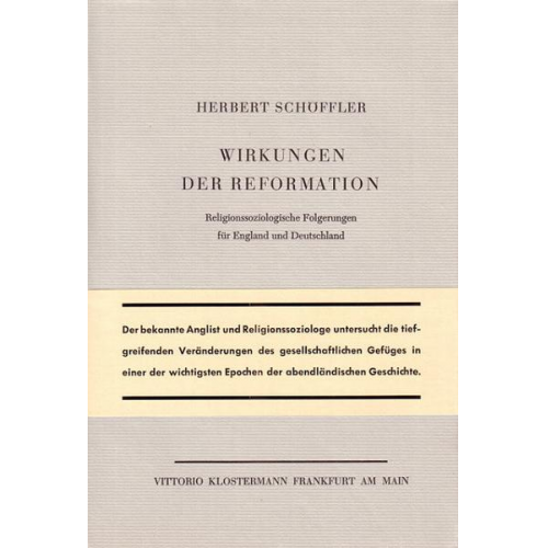 Herbert Schöffler - Wirkungen der Reformation