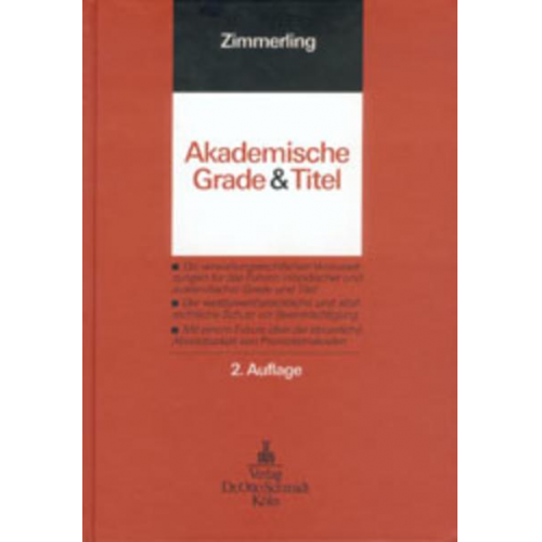 Wolfgang Zimmerling - Akademische Grade und Titel