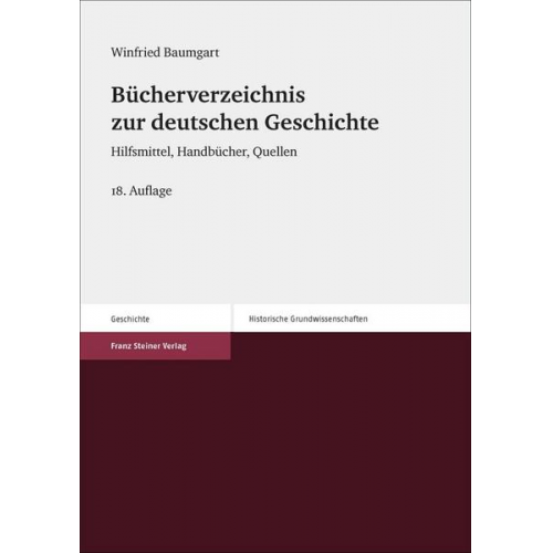 Winfried Baumgart - Bücherverzeichnis zur deutschen Geschichte