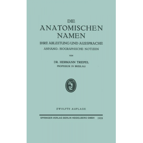 Hermann Triepel - Die Anatomischen Namen