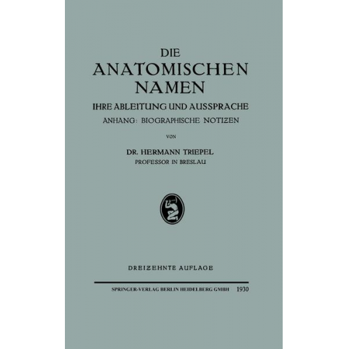 Hermann Triepel - Die Anatomischen Namen