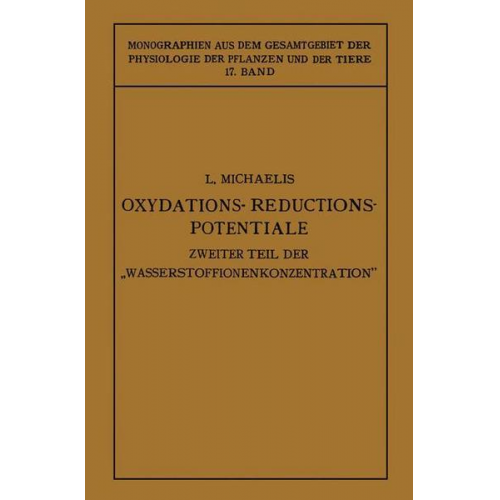 Leonor Michaelis - Oxydations-Reductions-Potentiale