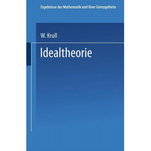 Wolfgang Krull - Idealtheorie