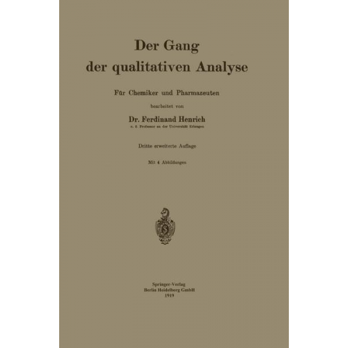 Ferdinant Henrich - Der Gang der qualitativen Analyse