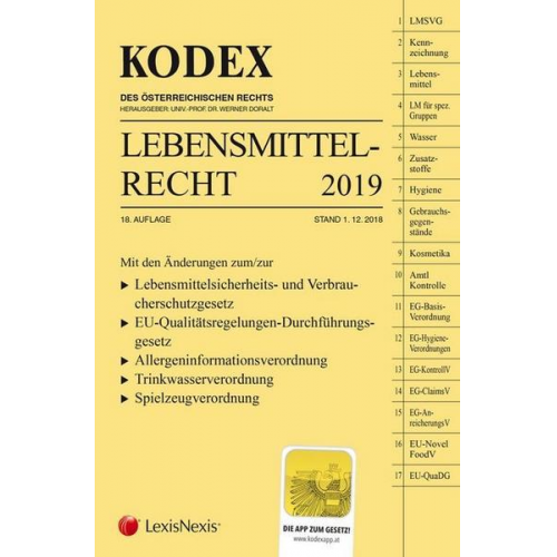 KODEX Lebensmittelrecht 2018/19