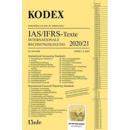 Alfred Wagenhofer - KODEX Internationale Rechnungslegung IAS/IFRS - Texte 2020/21