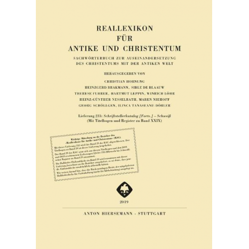 Reallexikon für Antike und Christentum