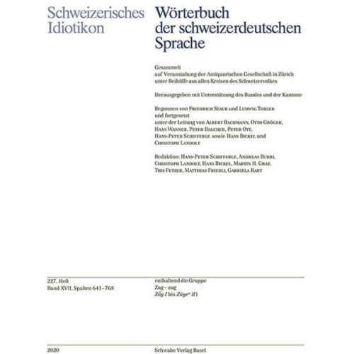 Schweizerisches Idiotikon, Band XVII, Heft 227