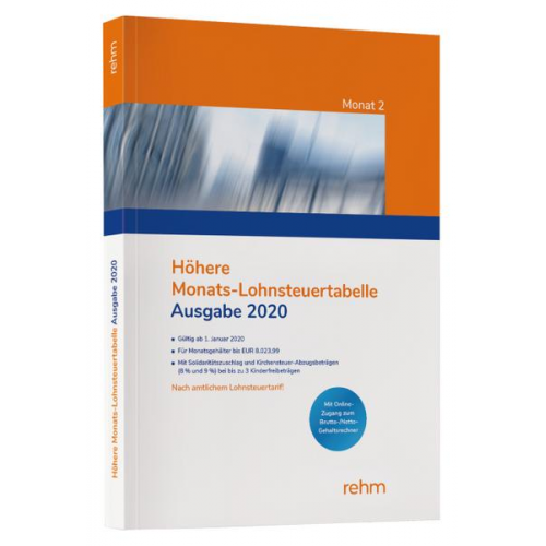 Höhere Monats-Lohnsteuertabelle 2020