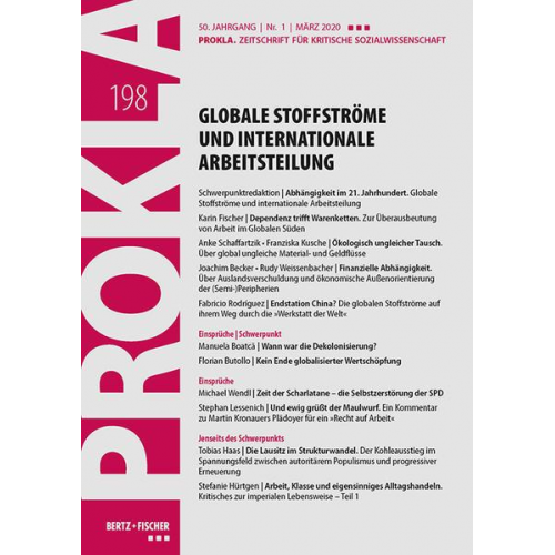 Prokla 198 - Globale Stoffströme und internationale Arbeitsteilung