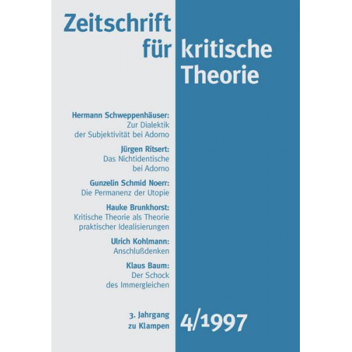 Zeitschrift für kritische Theorie / Zeitschrift für kritische Theorie, Heft 4