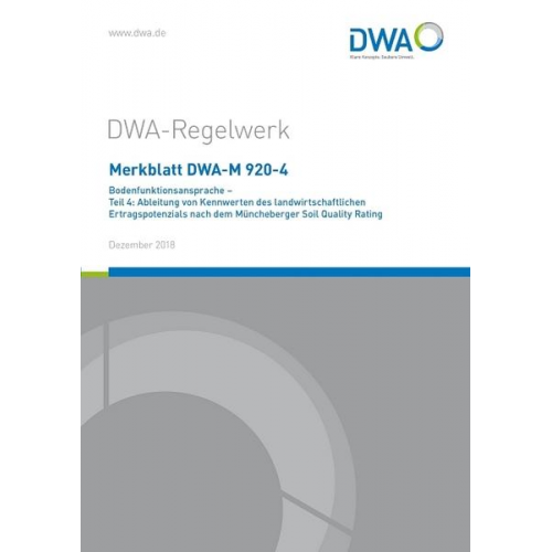 Merkblatt DWA-M 920-4 Bodenfunktionsansprache - Teil 4