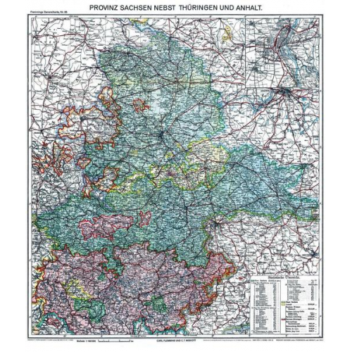 Friedrich Handtke - Historische Karte: Provinz SACHSEN nebst Thüringen