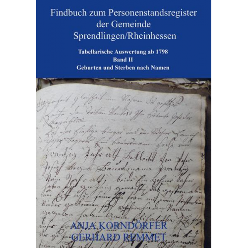 Anja Korndörfer Gerhard Remmet - Findbuch zum Personenstandsregister der Gemeinde Sprendlingen/Rheinhessen