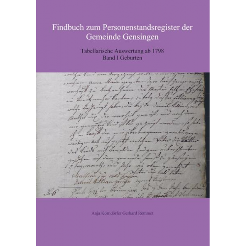 Anja Korndörfer Gerhard Remmet - Findbuch zum Personenstandsregister der Gemeinde Gensingen