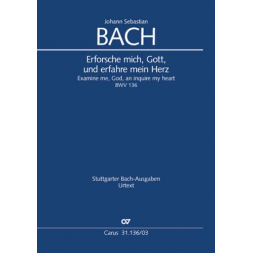 Johann Sebastian Bach - Erforsche mich, Gott, und erfahre mein Herz (Klavierauszug)