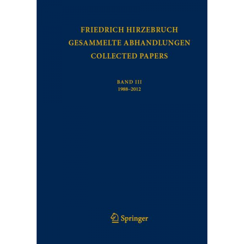 Friedrich Hirzebruch - Gesammelte Abhandlungen - Collected Papers III