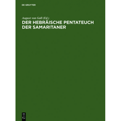 Der hebräische Pentateuch der Samaritaner