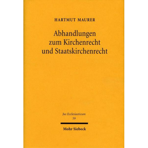 Hartmut Maurer - Abhandlungen zum Kirchenrecht und Staatskirchenrecht