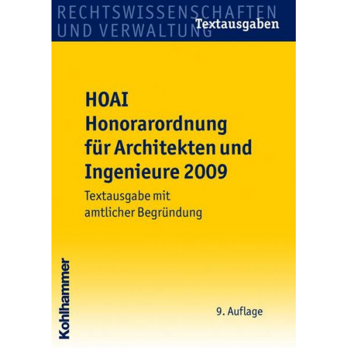 HOAI Honorarordnung für Architekten und Ingenieure 2009