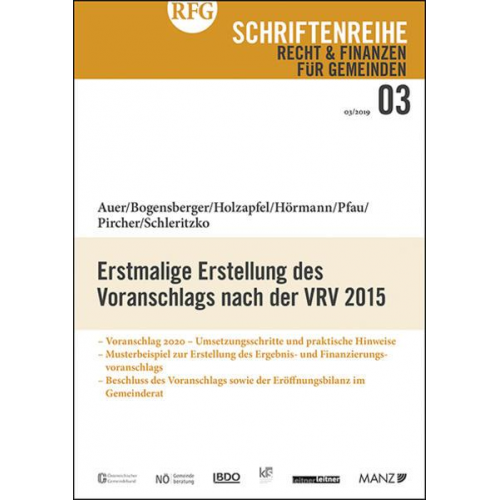 Andreas Auer & Maria Bogensberger & Elisa Holzapfel & Hans-Jörg Hörmann & Christina Pfau - Erstmalige Erstellung des Voranschlags nach der VRV 2015