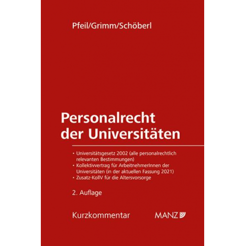 Walter J. Pfeil & Markus Grimm & Doris Schöberl - Personalrecht der Universitäten