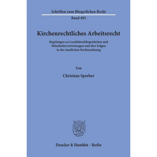 Christian Sperber - Kirchenrechtliches Arbeitsrecht.