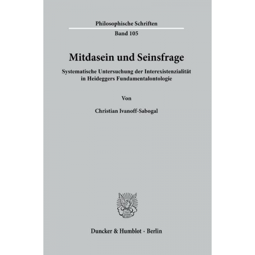 Christian Ivanoff-Sabogal - Mitdasein und Seinsfrage.