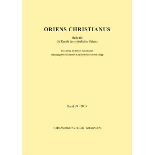 Oriens Christianus 89 (2005)