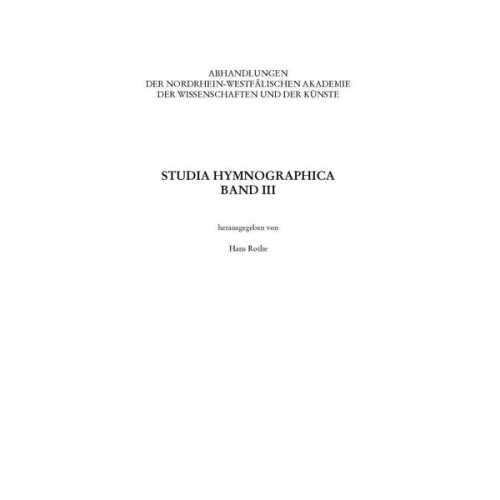 Studia Hymnographica III