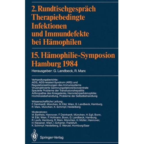 2. Rundtischgespräch Therapiebedingte Infektionen und Immundefekte bei Hämophilen