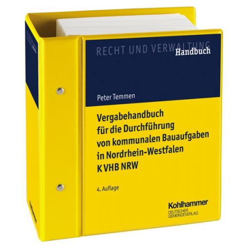 Peter Temmen - Vergabehandbuch für die Durchführung von kommunalen Bauaufgaben in Nordrhein-Westfalen K VHB NRW