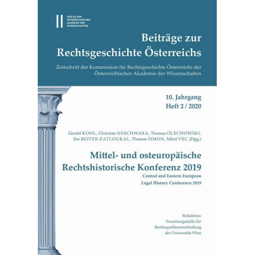 Beiträge zur Rechtsgeschichte Österreichs. 10. Jahrgang, Heft 2/2020