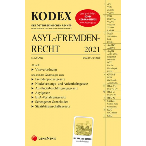 KODEX Asyl- und Fremdenrecht 2021 - inkl. App