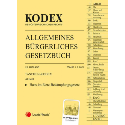 Taschen-Kodex ABGB 2021 - inkl. App