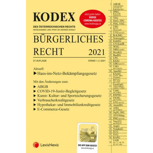 KODEX Bürgerliches Recht 2021 - inkl. App