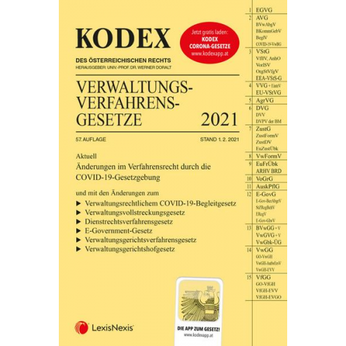 KODEX Verwaltungsverfahrensgesetze (AVG) 2021