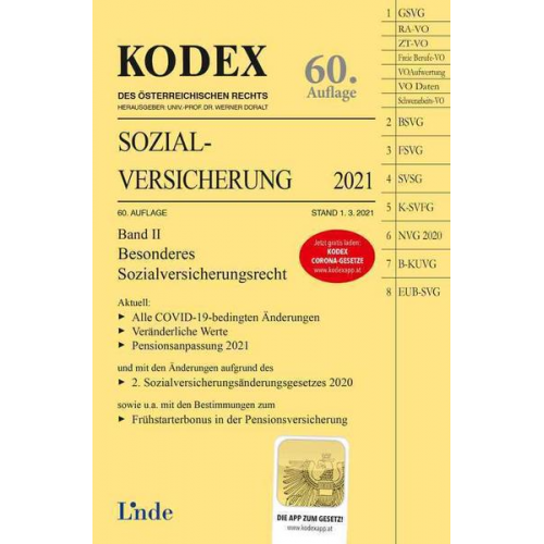 Elisabeth Brameshuber - KODEX Sozialversicherung 2021, Band II