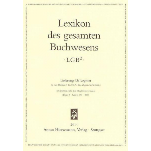 Lexikon des gesamten Buchwesens