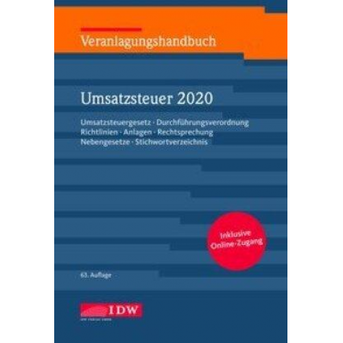 Veranlagungshandb. Umsatzsteuer 2020