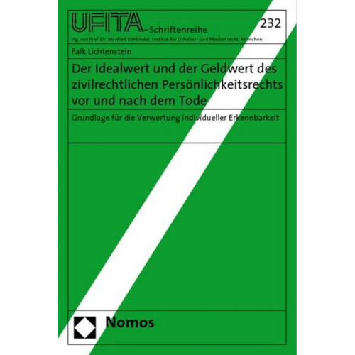 Falk Lichtenstein - Der Idealwert und der Geldwert des zivilrechtlichen Persönlichkeitsrechts vor und nach dem Tode