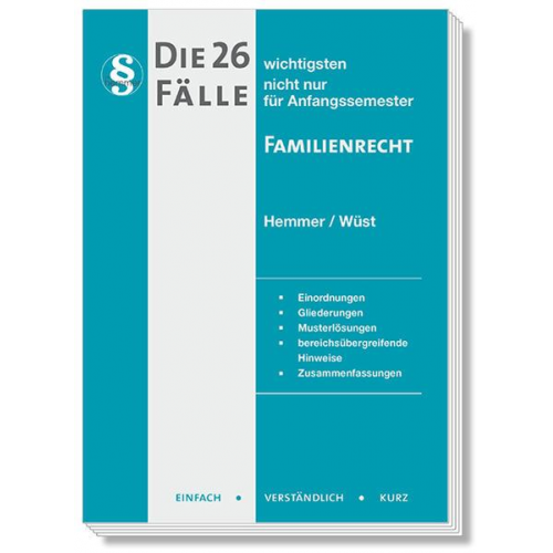 Karl-Edmund Hemmer & Achim Wüst & Merklein - Die 26 wichtigsten Fälle Familienrecht