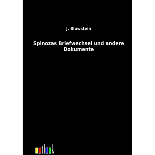 J. Bluwstein - Spinozas Briefwechsel und andere Dokumente