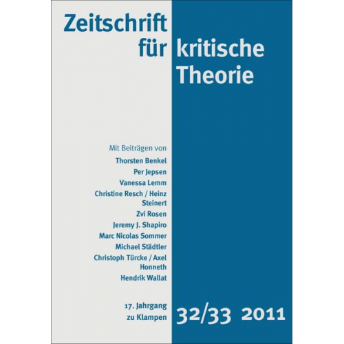 Zeitschrift für kritische Theorie / Zeitschrift für kritische Theorie, Heft 32/33